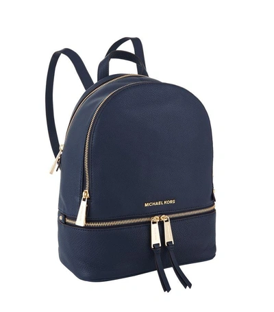 Shop Michael Michael Kors Rhea Zip Backpack In Navy