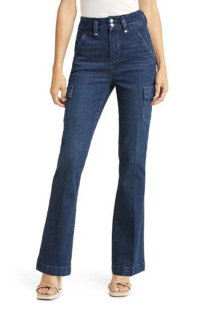 Shop Paige Dion Cargo Trouser Flare Jeans In Gracie Lou