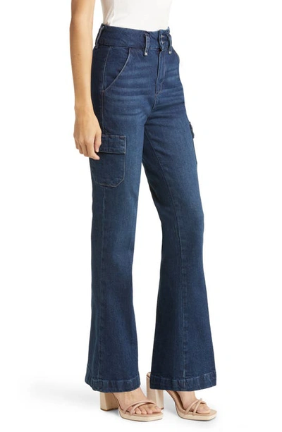 Shop Paige Dion Cargo Trouser Flare Jeans In Gracie Lou