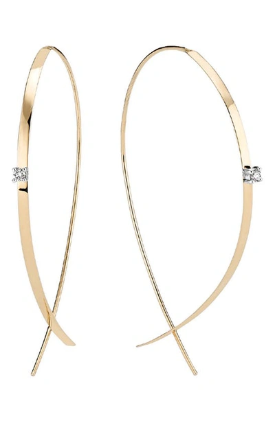 Lana Small Upside Down Diamond Hoop Earrings In Yellow Gold