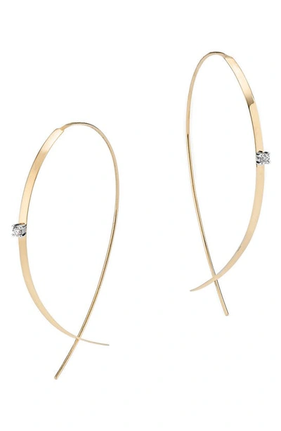 Lana Small Upside Down Diamond Hoop Earrings In Yellow Gold