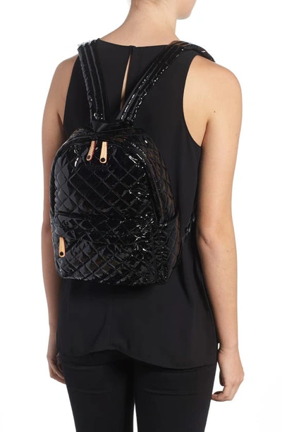 Shop Mz Wallace Small Metro Backpack In Black Lacquer