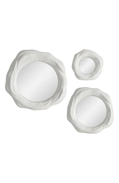 Shop Renwil Evaton Set Of 3 Mirrors In Matte Off-white