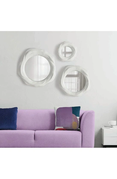 Shop Renwil Evaton Set Of 3 Mirrors In Matte Off-white