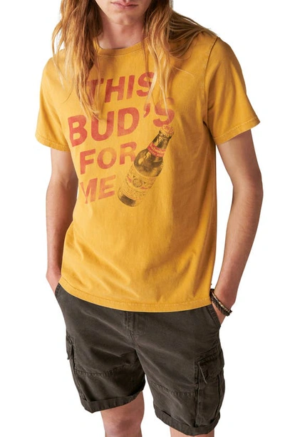 Shop Lucky Brand This Bud's For Me Graphic T-shirt In Harvest Gold