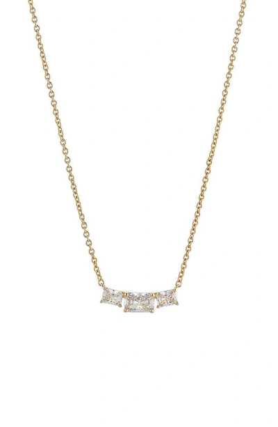 Shop Nadri Isle Cubic Zirconia Frontal Necklace In Gold