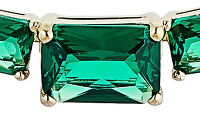 Shop Nadri Isle Cubic Zirconia Frontal Necklace In Gold/emerald