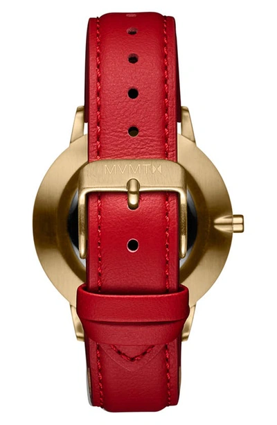 Shop Mvmt Watches Boulevard Leather Strap Watch, 38mm In Gold