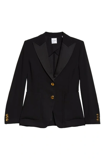 St John Satin Back Crepe Jacket In Black