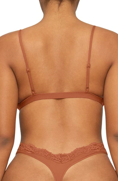 Shop Skims Fits Everybody Lace Triangle Bralette In Bronze