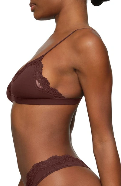Shop Skims Fits Everybody Lace Triangle Bralette In Cocoa