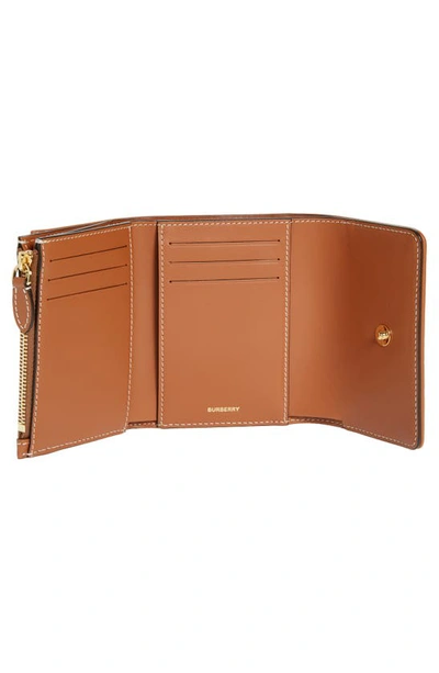 Burberry Check And Leather Small Folding Wallet In Archive Beige