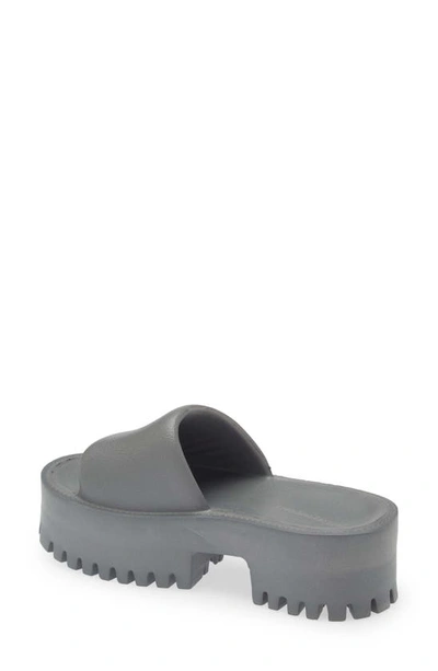 Shop Jeffrey Campbell Summertime Platform Slide Sandal In Grey