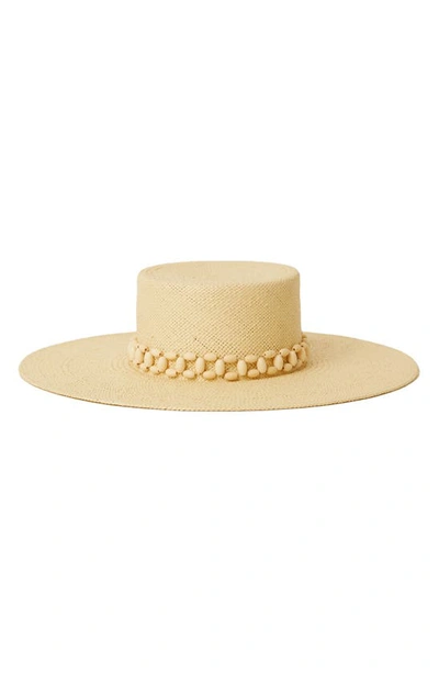 Shop Btb Los Angeles Evie Beaded Straw Hat In Natural