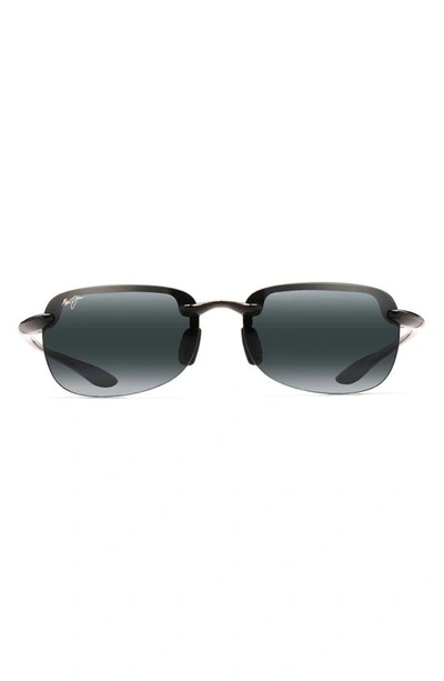 Shop Maui Jim Sandy Beach 56mm Polarizedplus2® Semi Rimless Sunglasses In Black