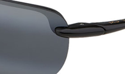 Shop Maui Jim Sandy Beach 56mm Polarizedplus2® Semi Rimless Sunglasses In Black