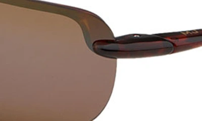 Shop Maui Jim Sandy Beach 56mm Polarizedplus2® Semi Rimless Sunglasses In Tortoise