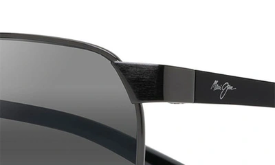 Shop Maui Jim The Bird 62.5mm Oversize Polarized Rectangular Sunglasses In Gunmetal/ Black/ Grey Gradient
