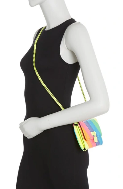 Kurt Geiger Brixton Chain Wallet In Yellow Rainbow Multi