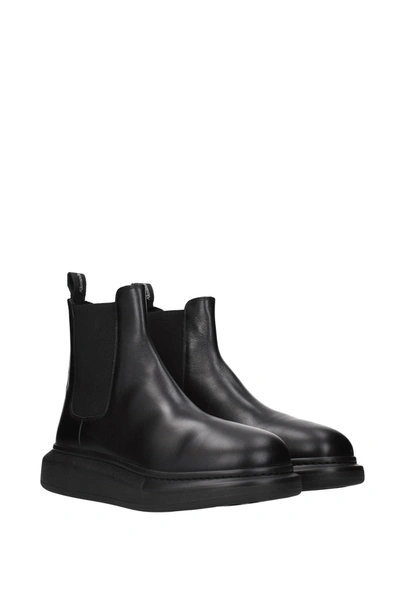 Shop Alexander Mcqueen Ankle Boot Leather Black