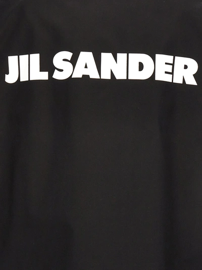 Shop Jil Sander Logo Print Jacket Casual Jackets, Parka Black