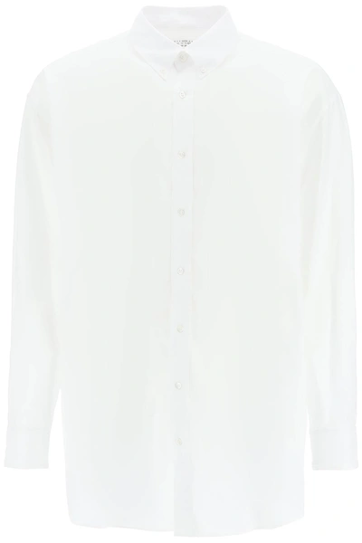 Shop Maison Margiela Oversized Shirt In Oxford Cotton