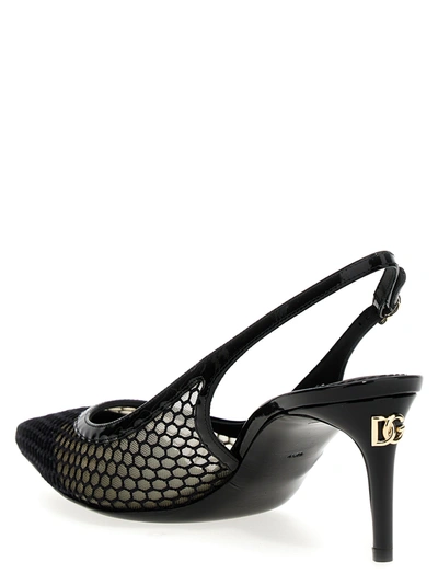 Shop Dolce & Gabbana Paint Mesh Slingbacks Pumps Black