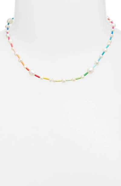 Shop Roxanne Assoulin The Happy Cultured Pearl Necklace In Blue Multi
