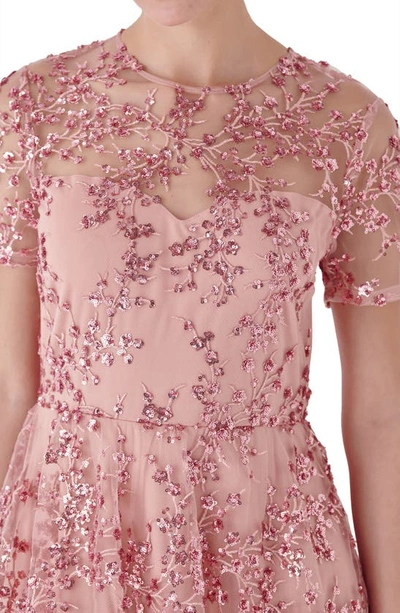Endless Rose Sequin Embroidered Tiered Dress In Pink