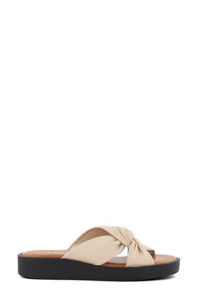 Dune London Lizo Platform Slide Sandal In Ecru