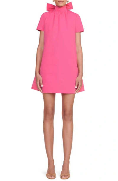 Shop Staud Ilana Short Sleeve Minidress In Coral Pink