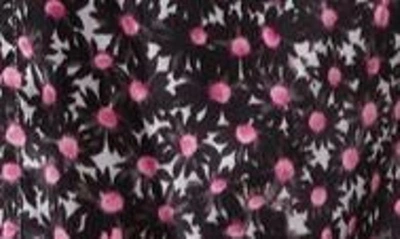 Shop Ganni Floral Stretch Organic Silk Maxi Dress In Black