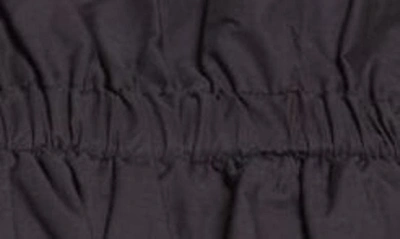 Shop Ganni Shirred & Smocked Off The Shoulder Organic Cotton Top In Black
