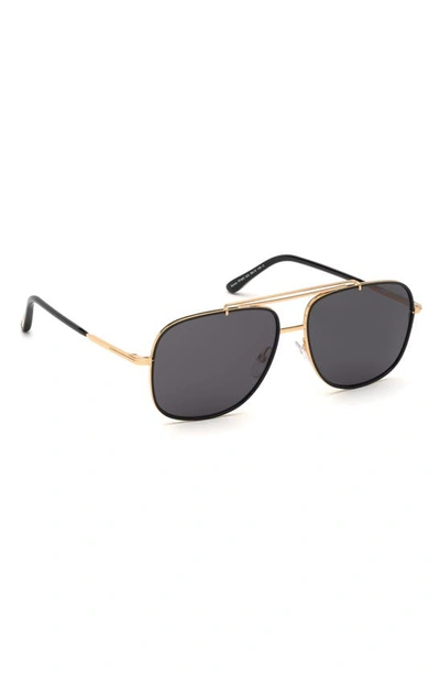 Shop Tom Ford Benton 58mm Aviator Sunglasses In Shiny Endura Gold / Smoke