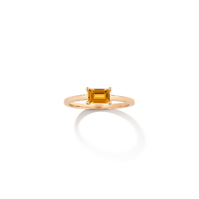 Shop Aurate New York Birthstone Baguette Ring (citrine) In White