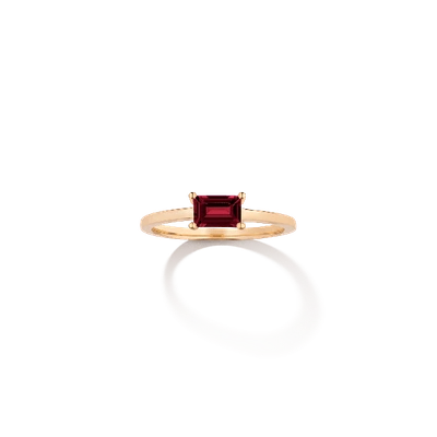 Shop Aurate New York Birthstone Baguette Ring (garnet) In White