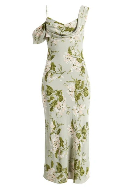 Shop Reformation Reya Floral Drape Dress In Tea Garden