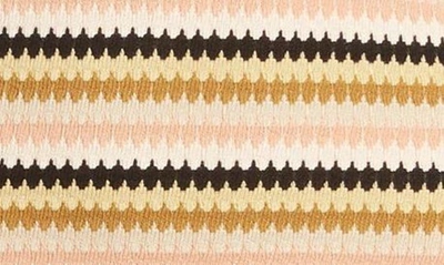 Rip Curl Sundial Stripe Off The Shoulder Knit Dress In Bronze