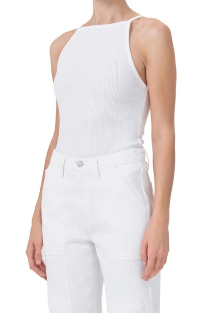 Shop Agolde Mina Rib Tank In White