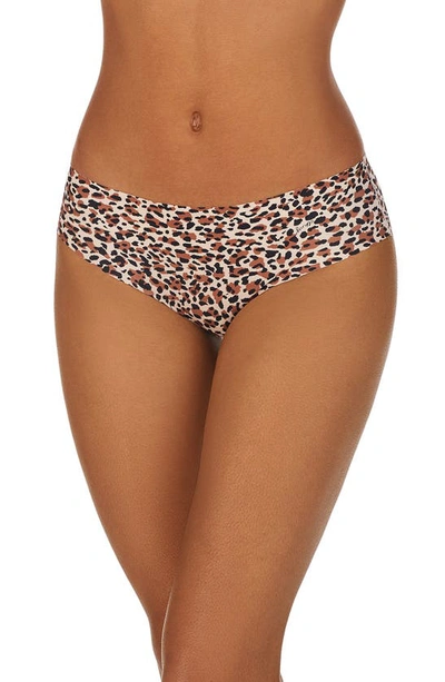 Shop Dkny Litewear Cut Anywhere Hipster Panties In Blush Animal Print