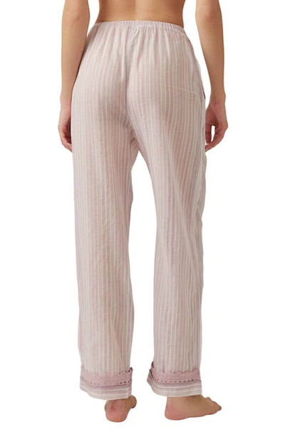 Shop Free People Sleep Mode Cotton Pajama Pants In Lavender Combo