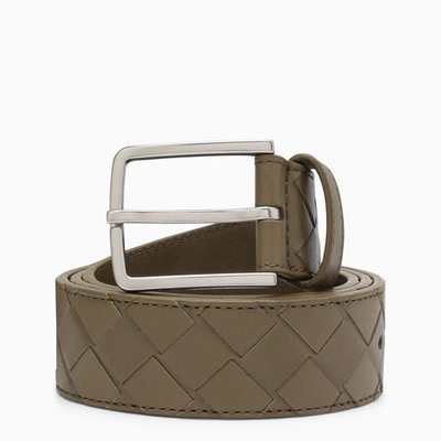 Shop Bottega Veneta Mastice-coloured Leather Belt In Brown