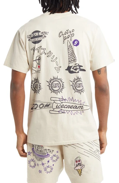 Ice Cream Zoom Embroidered Graphic T-shirt In Fog