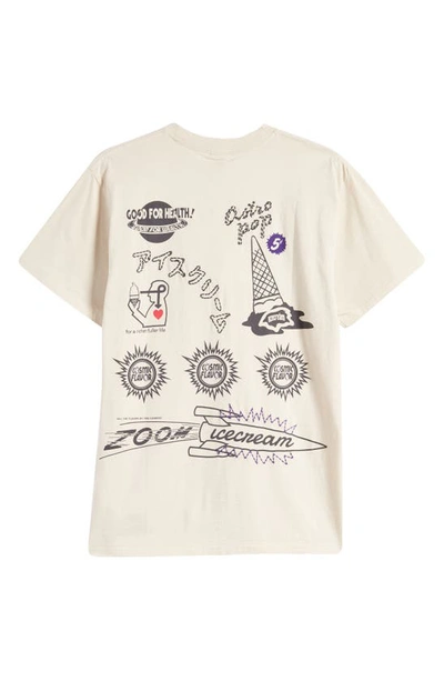 Ice Cream Zoom Embroidered Graphic T-shirt In Fog