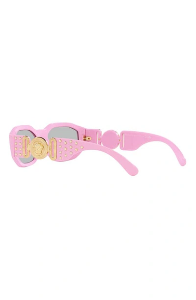 Shop Versace Biggie 53mm Round Sunglasses In Pink