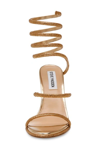 Shop Steve Madden Exotica Ankle Wrap Sandal In Bronze