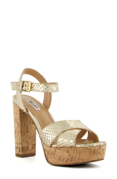 Shop Dune London Jealous Platform Sandal In Gold