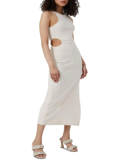 Shop French Connection Rasha Womens Ribbed Cut Out Midi Dress In White