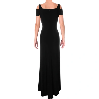 Shop Nightway Womens Cut Out Cold Shoulder Evening Dress In Black