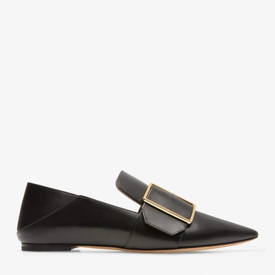 Bally Hamelia Women's 6223322 Black Calf Leather Flat Pumps In Multi
